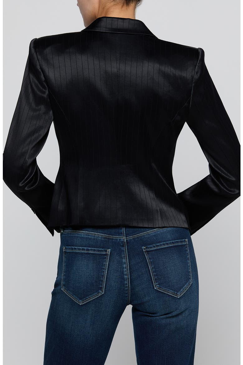 Misa Single Breasted Blazer, Alternate, color, BLACK PINSTRIPE