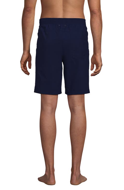 Lands' End 9" Volley Hydroliner Swim Trunks In Deep Sea Navy