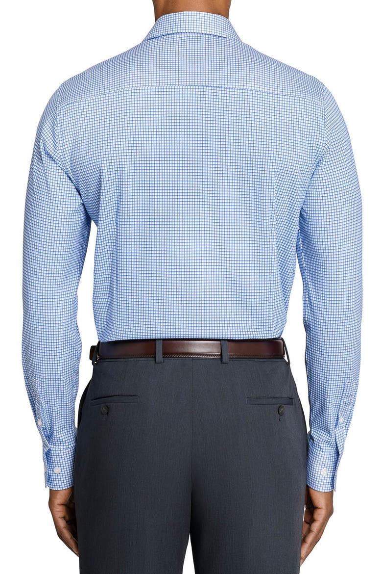 Check Reworked Cotton Dress Shirt, Alternate, color, WHITE/ BLUE
