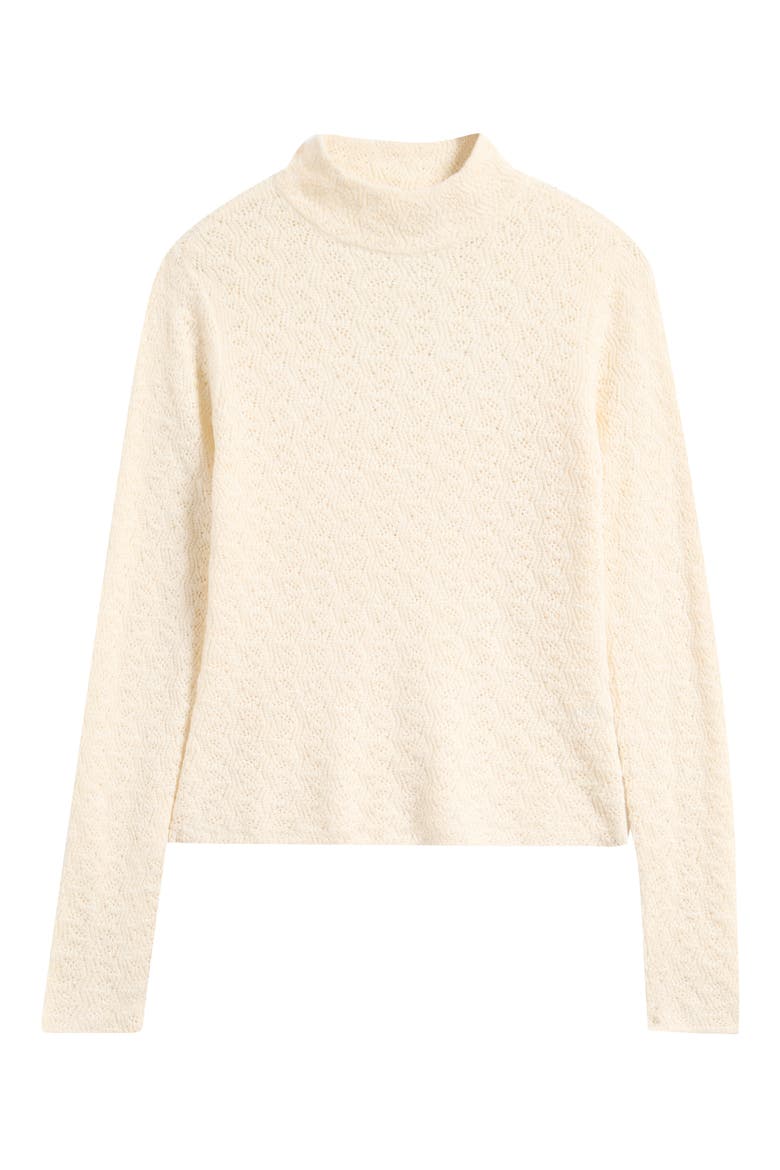 Lucia Pointelle Stitch Mock Neck Sweater, Alternate, color, OAT