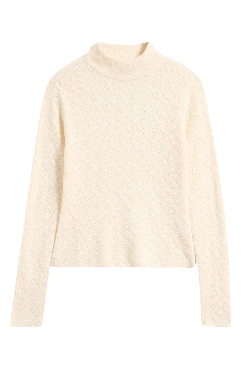 Marine Layer Lucia Pointelle Stitch Mock Neck Sweater, Alternate, color, Oat