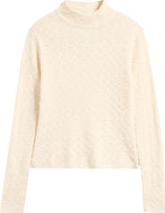 Marine Layer Lucia Pointelle Stitch Mock Neck Sweater