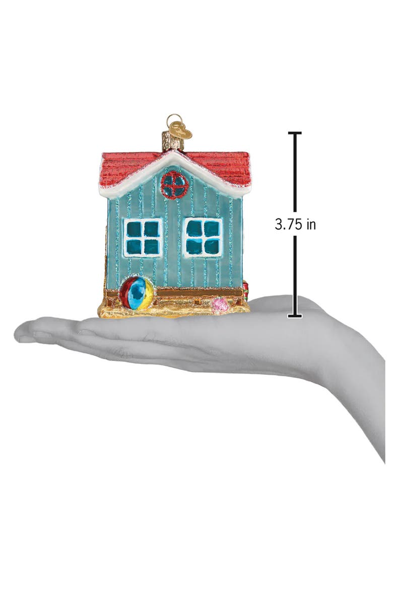 Beach House Ornament, Alternate, color, BLUE