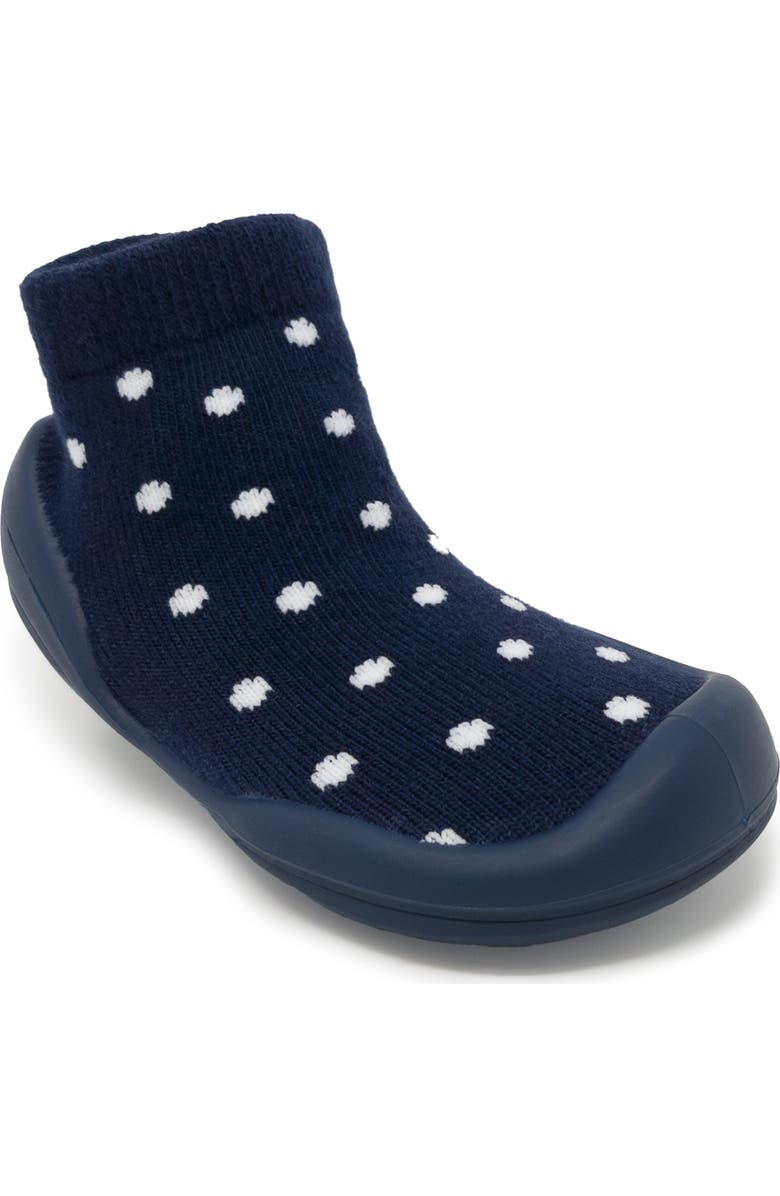Komuello Toddler Girl Sock Shoes - Dotty - Navy, Alternate, color, Dotty Navy