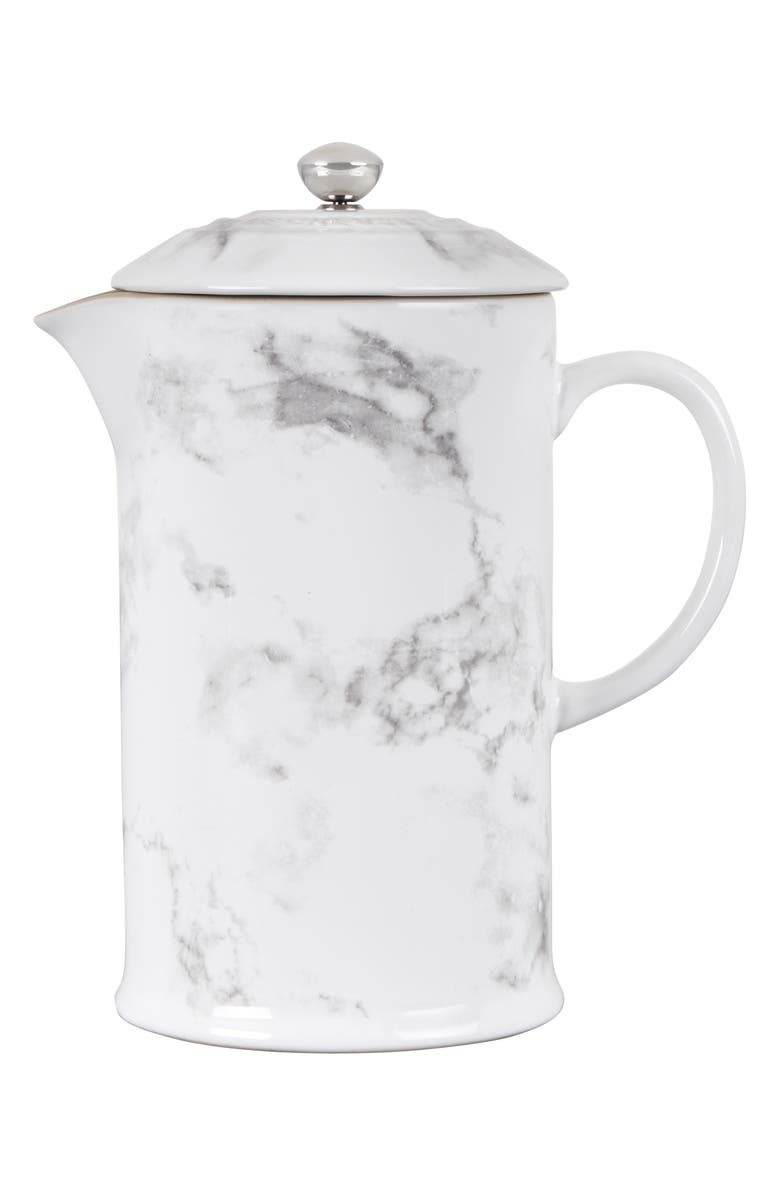 Le Creuset Stoneware French Press, Alternate, color, White Marble