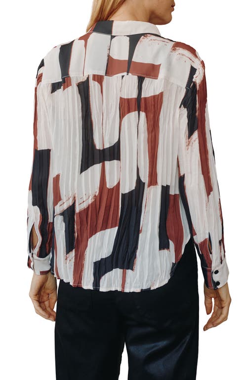 Bella Dahl Art Print Pleated Button-up Shirt In White