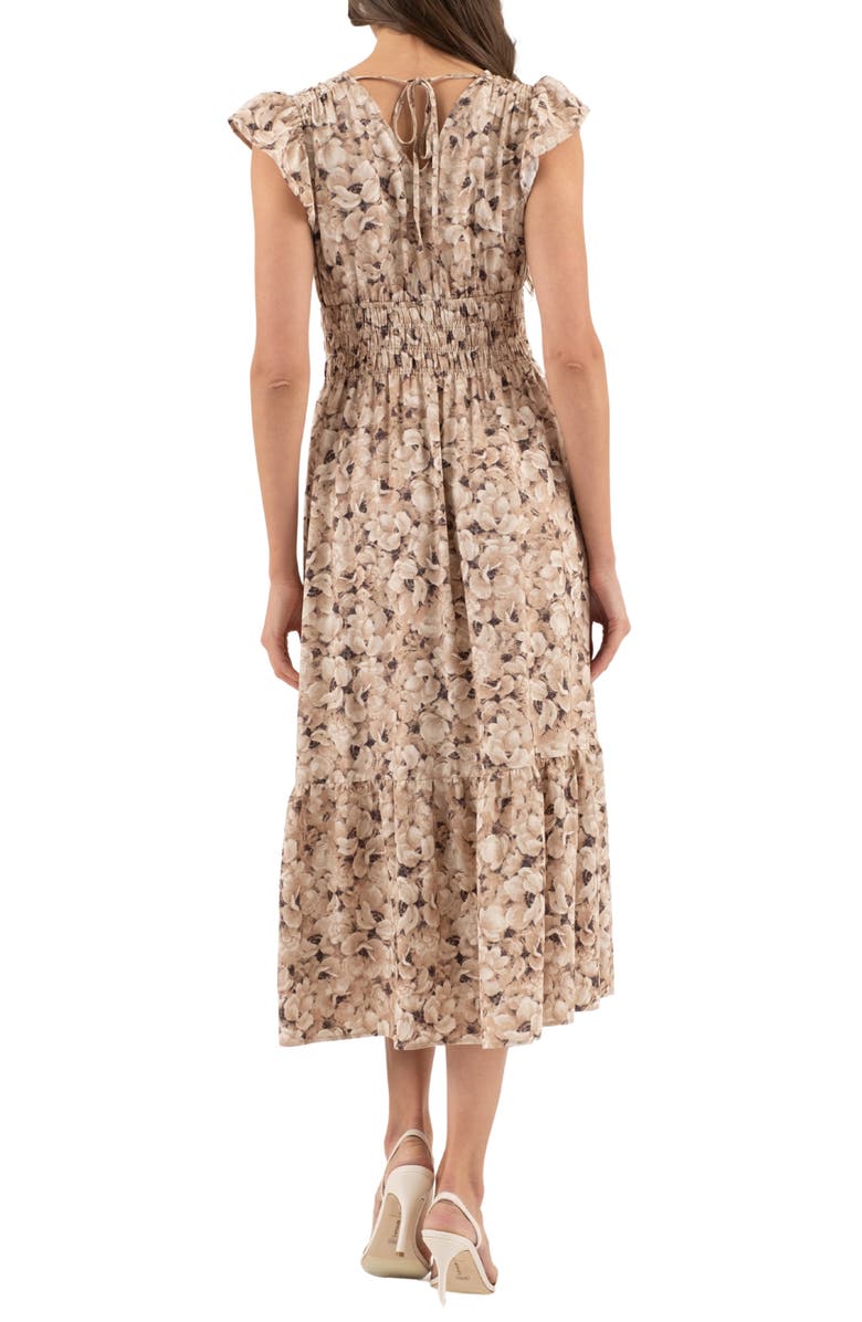 Floral Cap Sleeve Midi Dress
