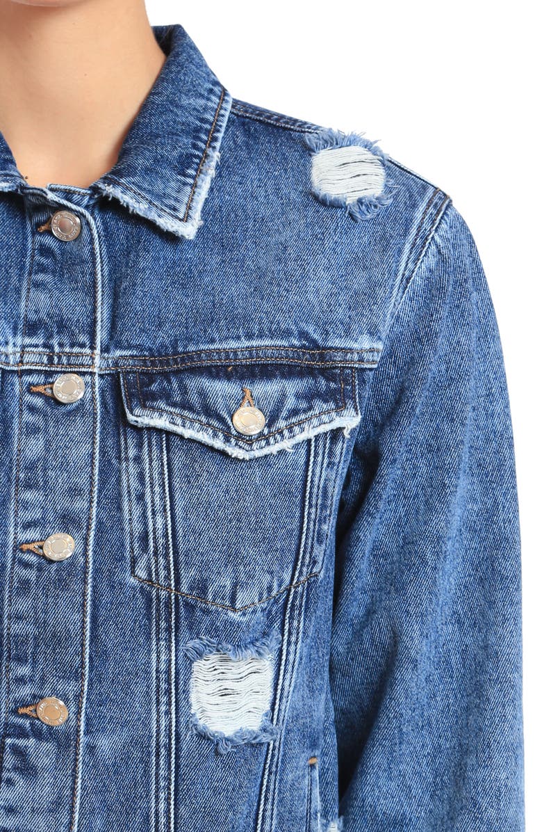 Mavi Jeans Karla Distressed Denim Jacket, Alternate, color, Mid Ripped La Vintage