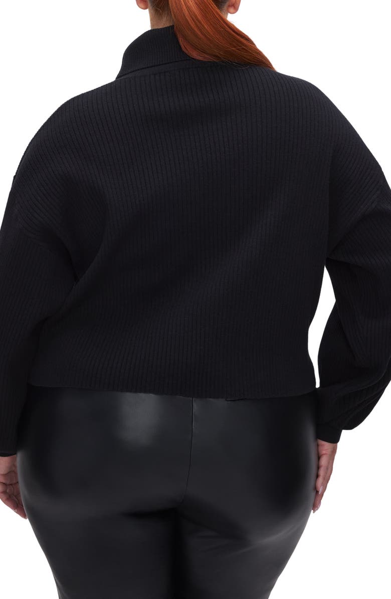Good American Rib Crop Turtleneck Sweater, Alternate, color,