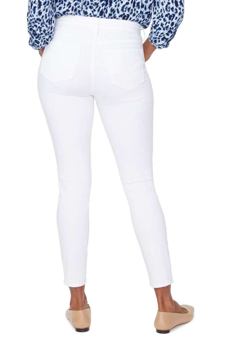 Ami Exposed Button Stretch Ankle Jeans, Alternate, color, OPTIC WHITE