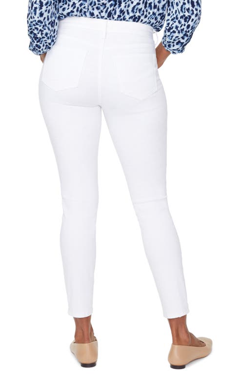Nydj Ami Exposed Button Stretch Ankle Jeans In Optic White