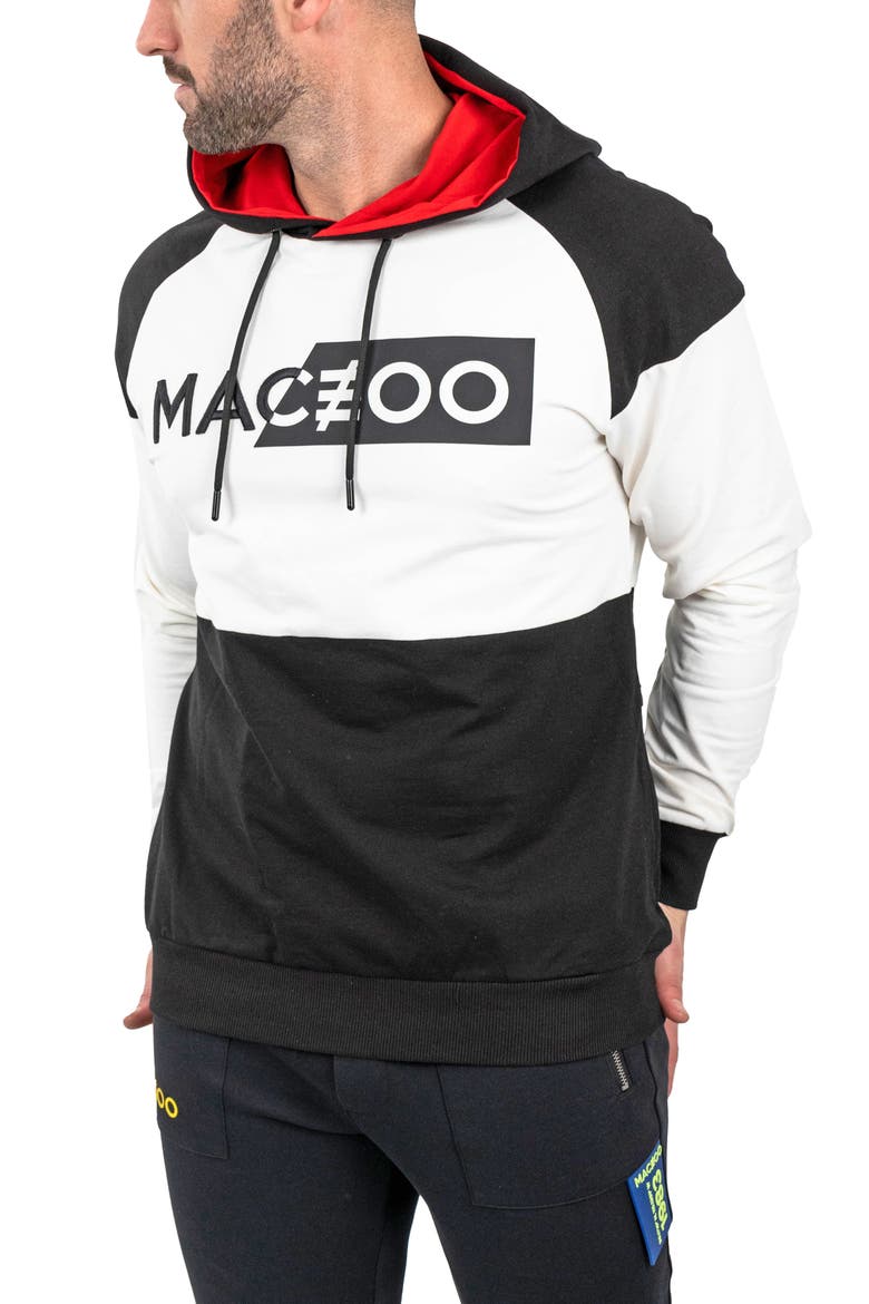 Colorblock Logo Graphic Hoodie, Alternate, color, WHITE