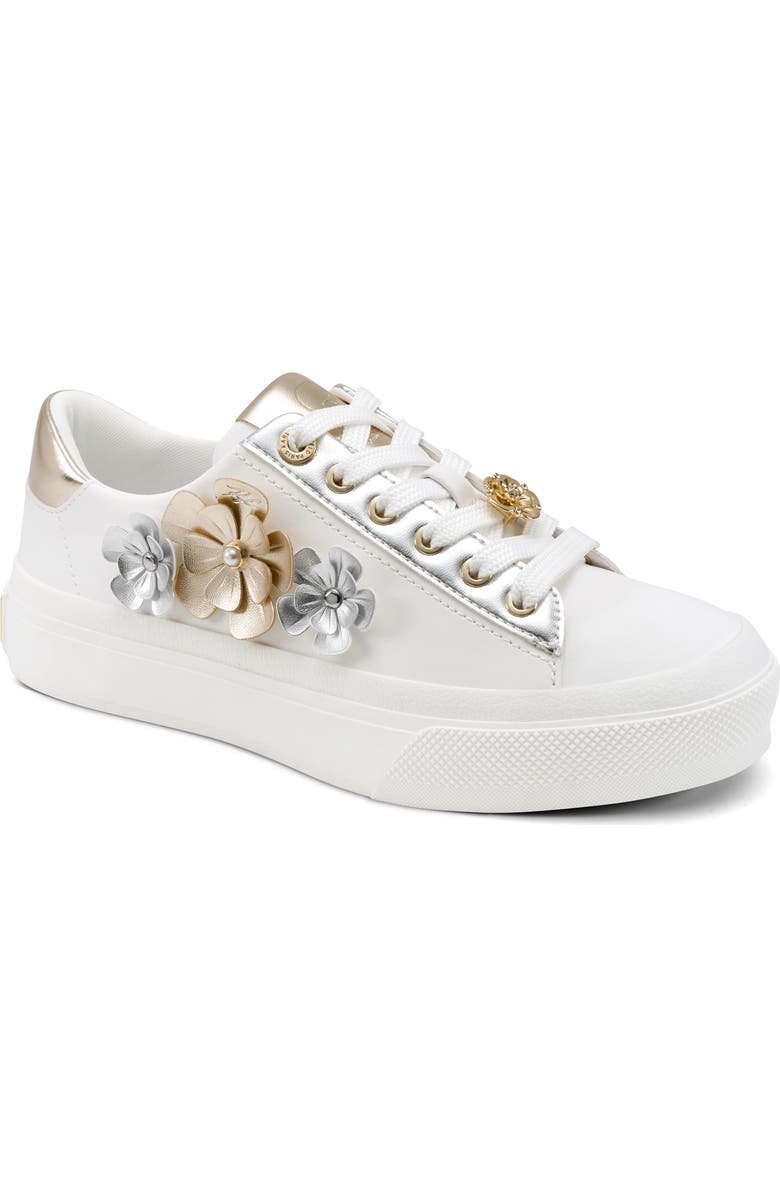 KARL LAGERFELD PARIS Gael 2 Sneaker, Main, color, Bright White/ White Gold