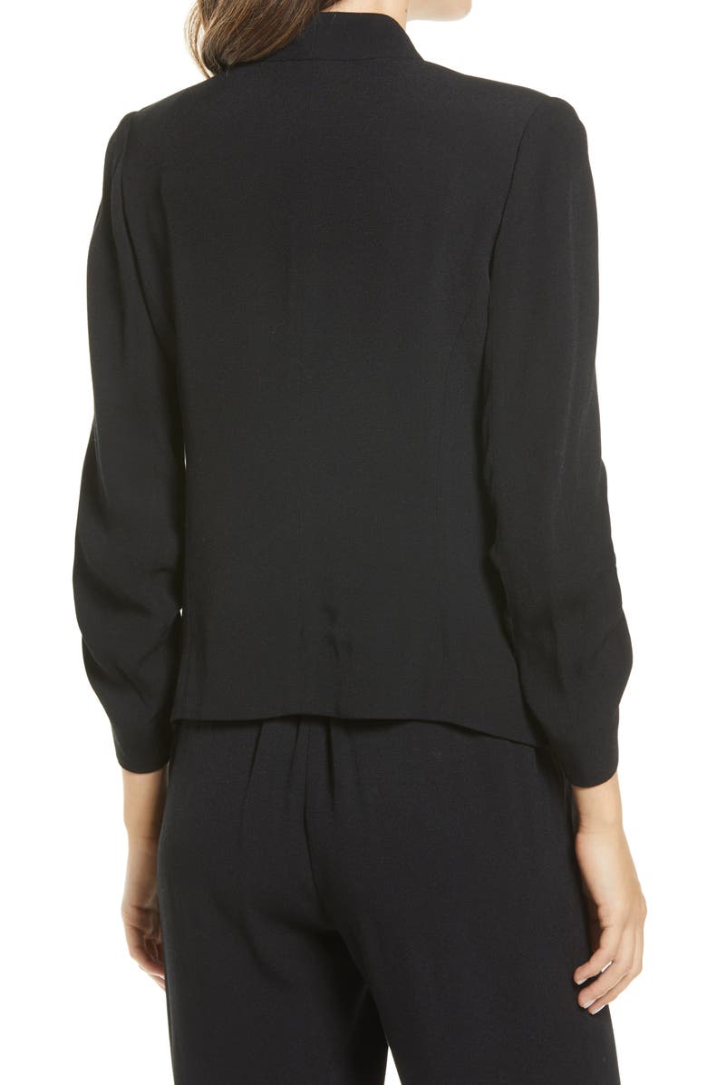 Halogen<sup>®</sup> Open Ruched Sleeve Crepe Blazer, Alternate, color, 