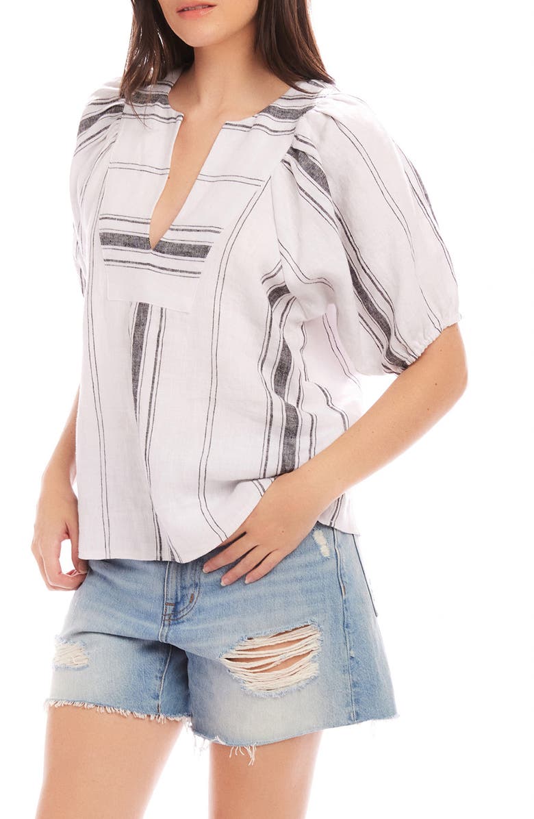 FIFTEEN TWENTY Vienna Stripe Linen Top, Alternate, color, 