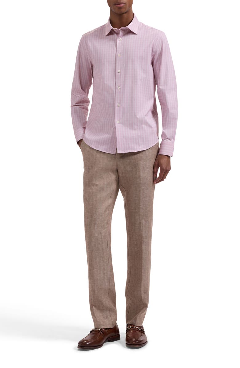 Bugatchi James OoohCotton<sup>®</sup> Plaid Button-Up Shirt, Alternate, color, Dusty Pink