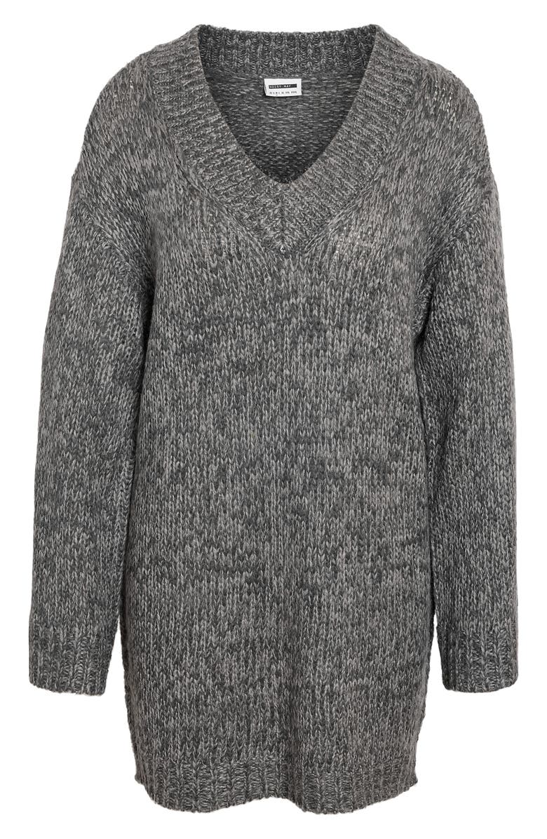 Noisy may Ginna V-Neck Long Sleeve Sweater Dress, Alternate, color,