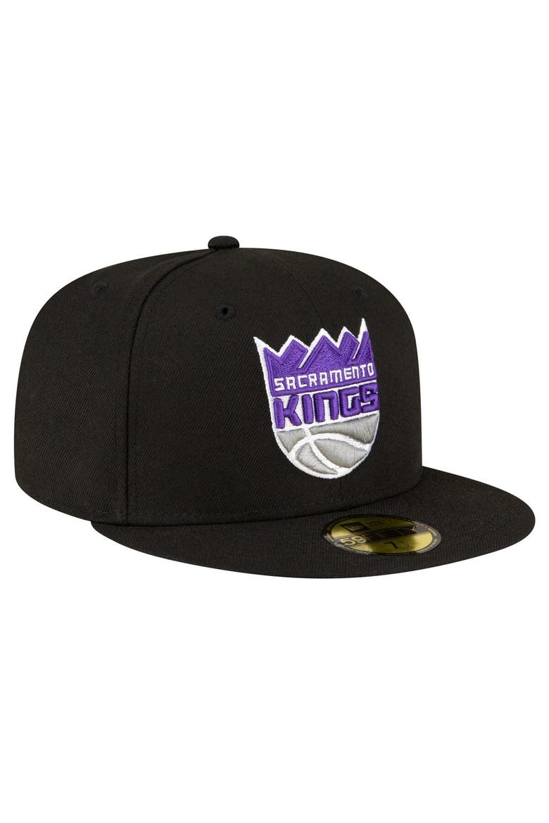 Men's New Era Black Sacramento Kings 59FIFTY Fitted Hat, Alternate, color, Black