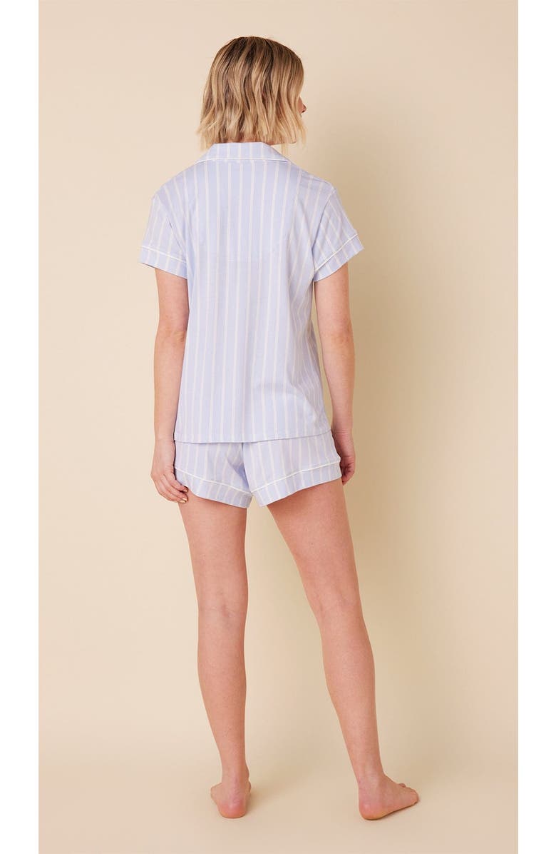 The Cat's Pajamas Pima Knit Short Set Stripes Dots, Alternate, color, Heritage Stripe Blue