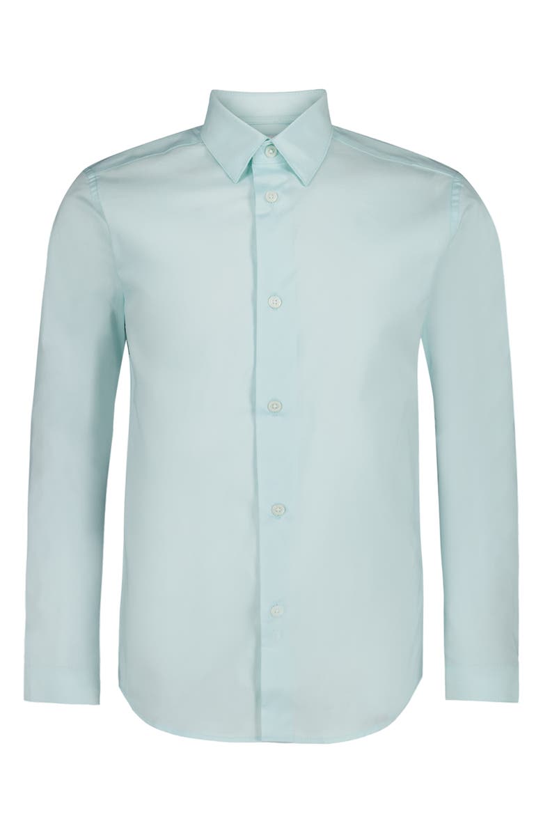 Calvin Klein Kids' Fashion Stretch Poplin Button-Up Shirt, Main, color, 