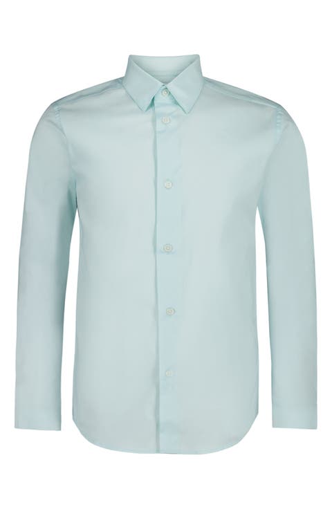 Kids' Fashion Stretch Poplin Button-Up Shirt (Big Kid)