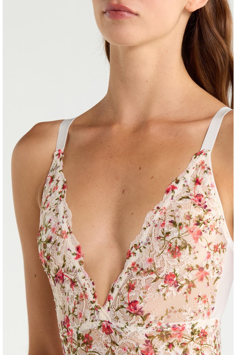 Floral Lace Teddy, Alternate, color, FIELD FLORAL