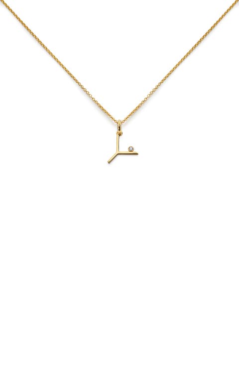 Alphabet Lab Grown Diamond Solitaire Initial Pendant Necklace (Online Trunk Show)