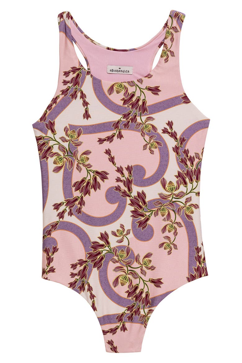 Kids' Lecci Aura One-Piece Swimsuit, Main, color, PINK