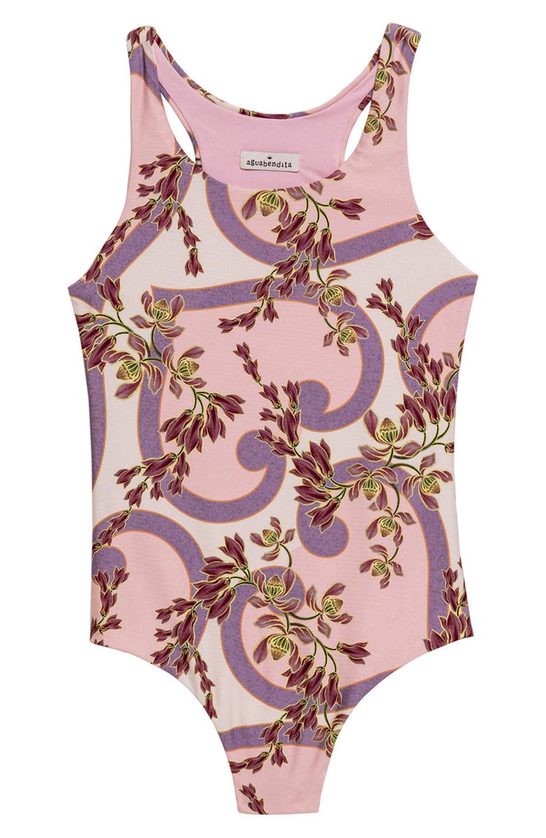 Agua Bendita Kids' Lecci Aura One-Piece Swimsuit, Main, color, Pink
