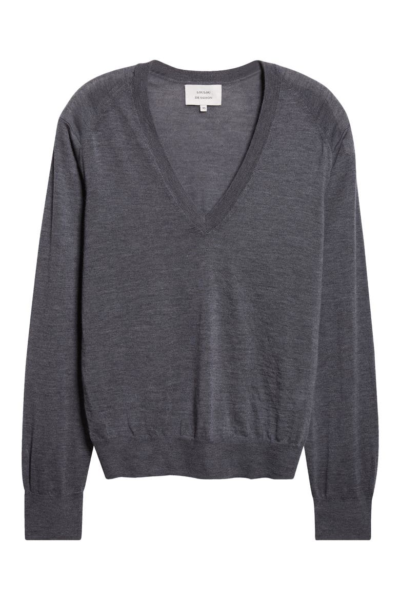 Julio Thin Cashmere V-Neck Sweater, Alternate, color, ANTHRACITE MELANGE