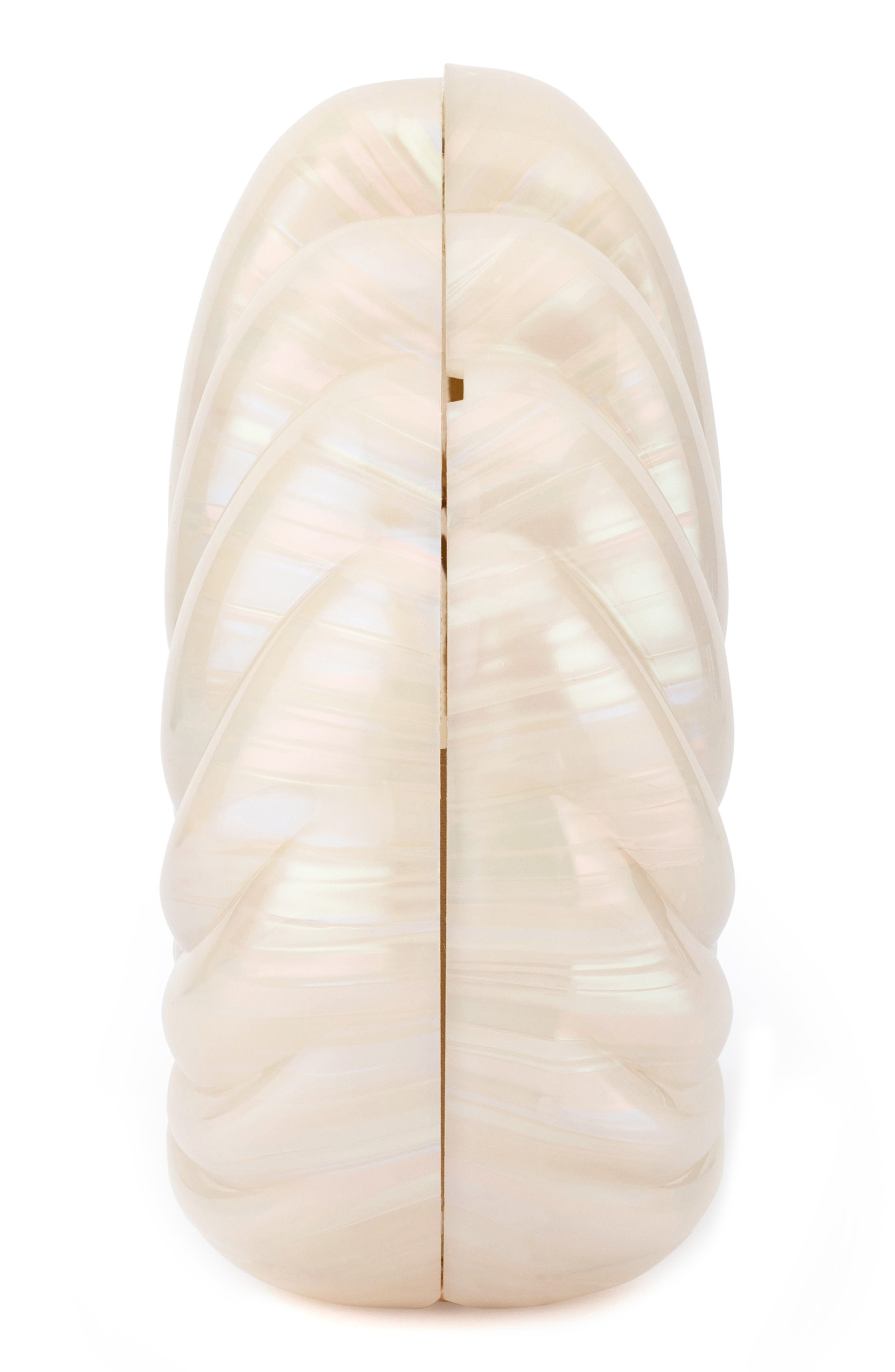 Olga Berg Ava Acrylic Shell Clutch, Alternate, color, Mother Of Pearl
