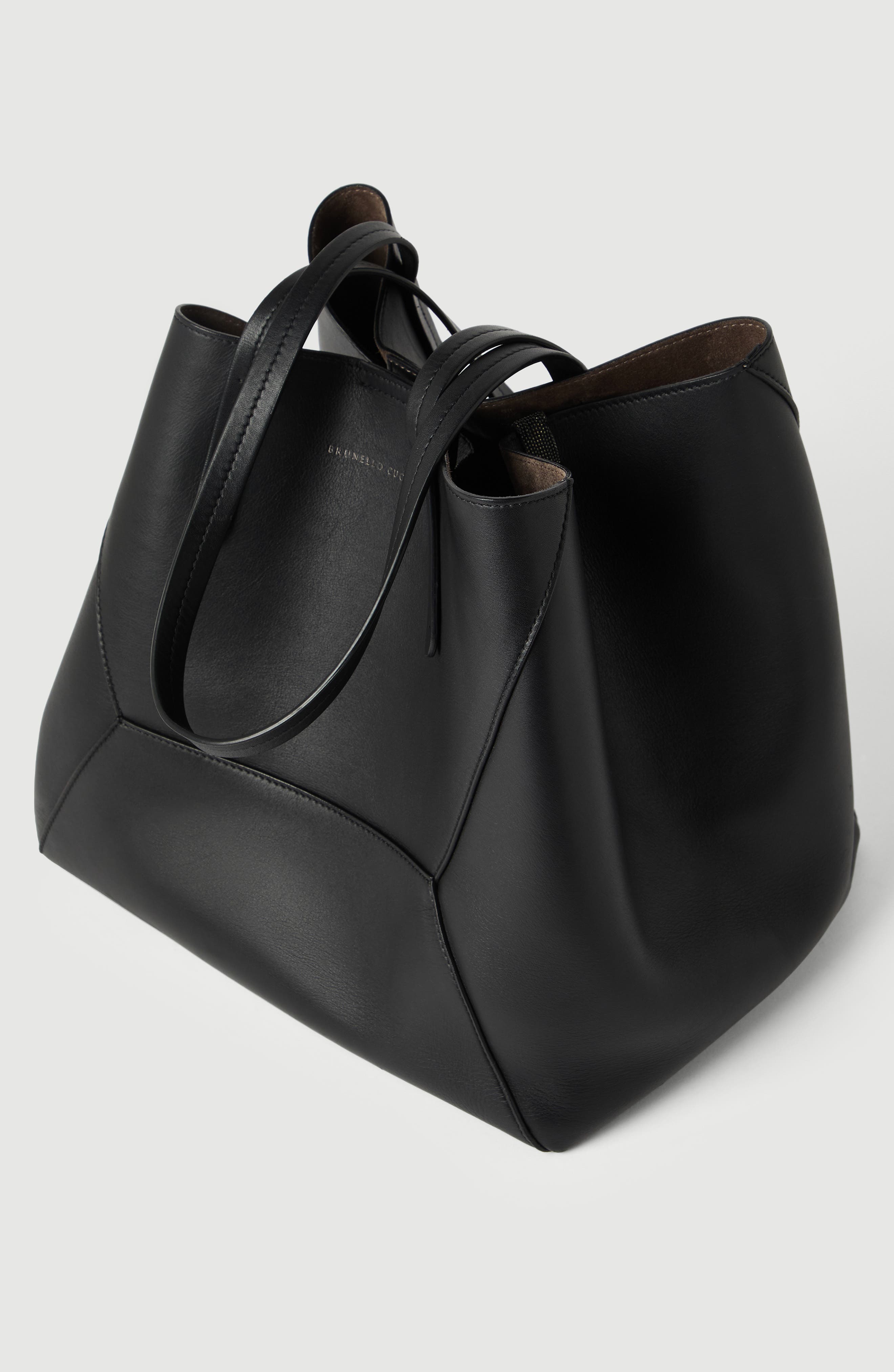 BC Duo bag in calfskin with monili, Alternate, color, Black