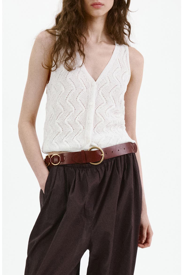Open Stitch Sweater Vest, Main, color, OFF WHITE