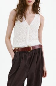 MANGO Open Stitch Sweater Vest