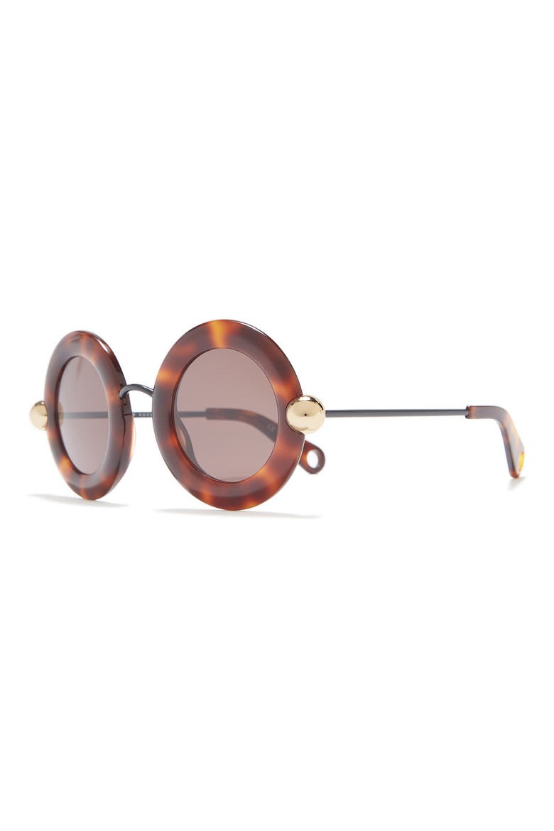 45mm Round Sunglasses, Alternate, color, AVANA BROWN