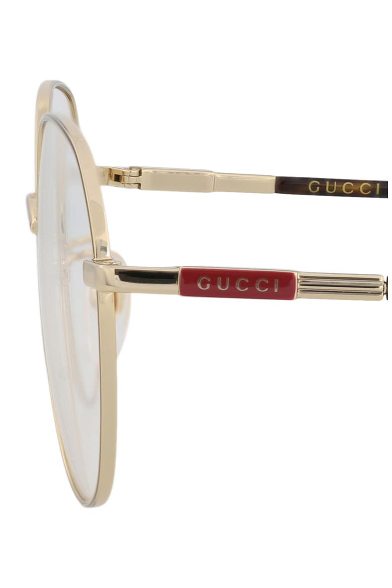 52mm Round Optical Glasses, Alternate, color, GOLD HAVANA TRANSPARENT