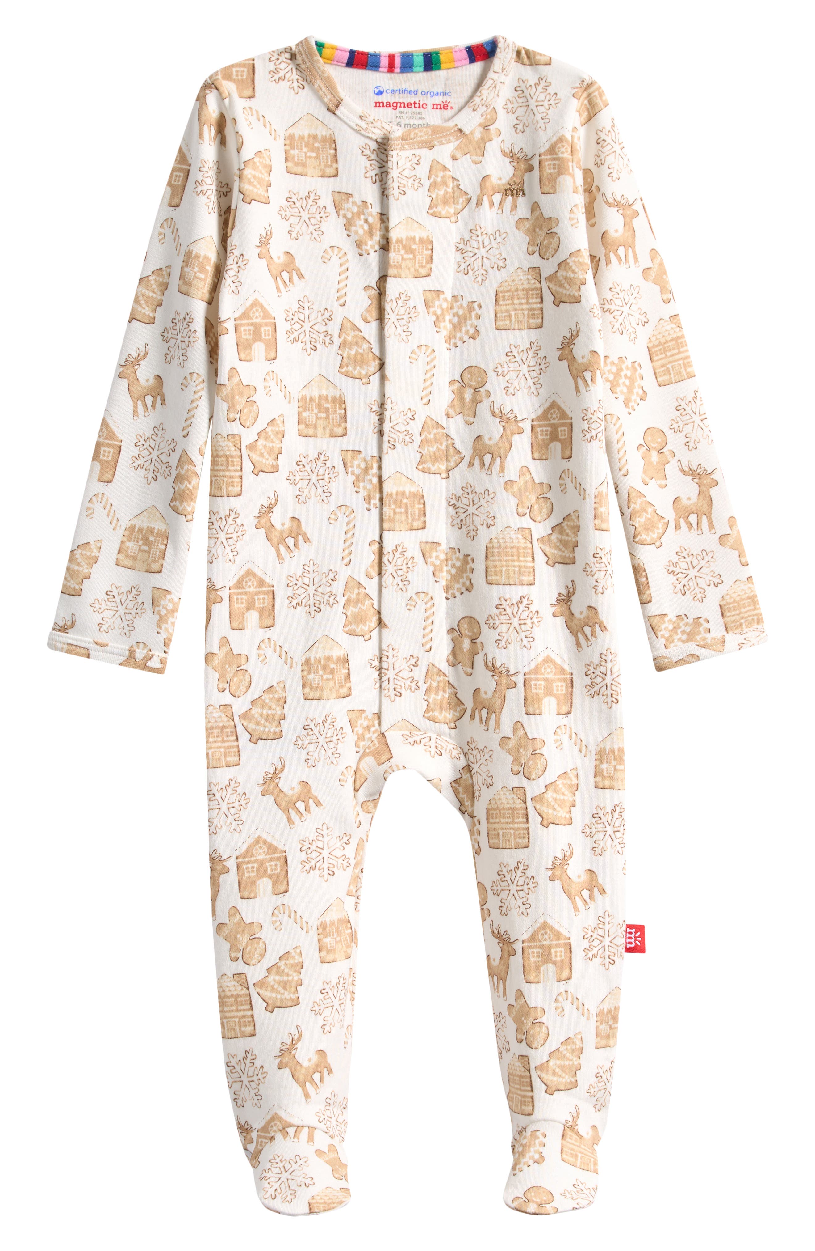 Gingerbread Lane Organic Cotton Magnetic Closure Footie