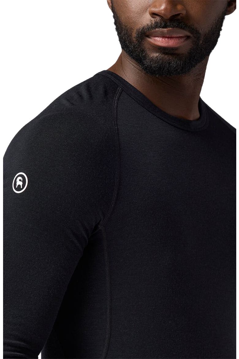 Cedars Rws Merino Lt-Wt Baselayer Crew Top - Men's, Alternate, color, Black