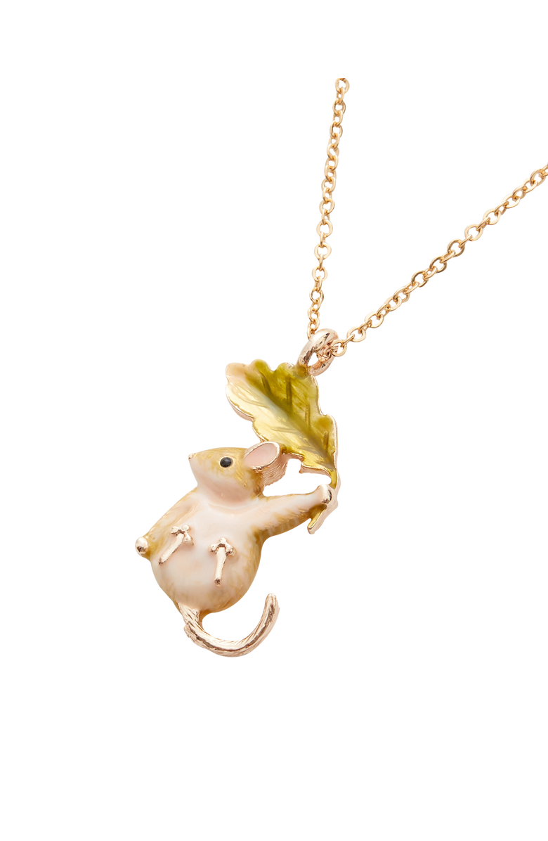 Fable England Enamel Dormouse Short Necklace, Main, color, Multi & Gold