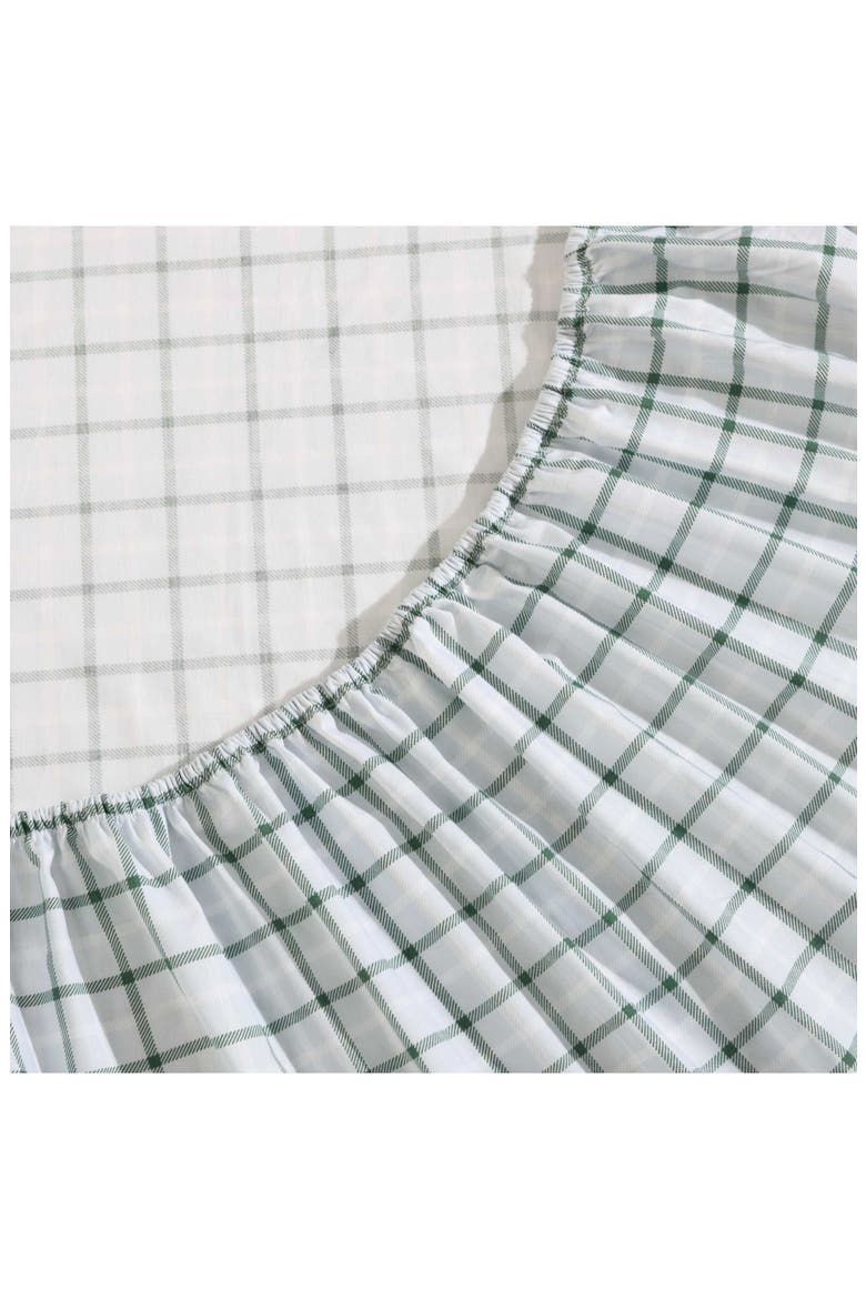 Classic Tattersall Plaid Sheet Set, Alternate, color, GREY/ WHITE/ GREEN