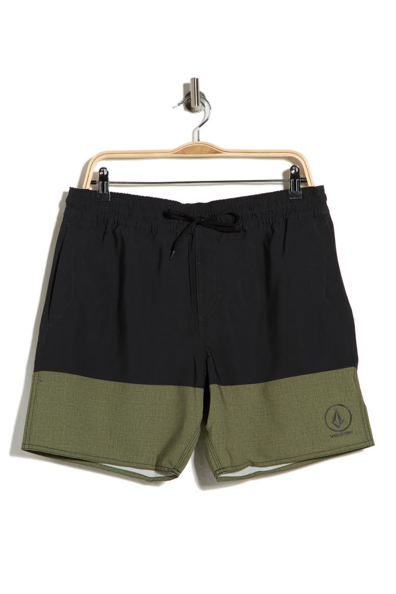 Manic Swim Trunks, Alternate, color, BLACK GREEN
