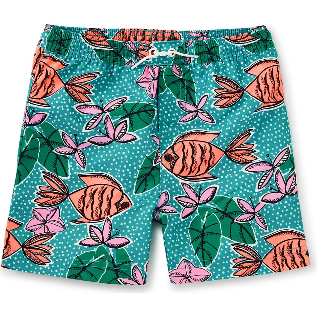 Tea Collection Mid-length Swim Trunks In Multi