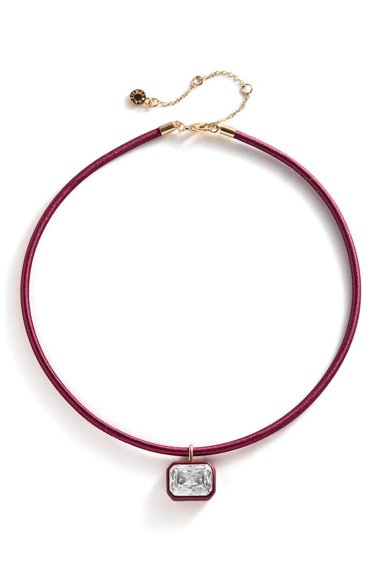 Lindsey Crystal Collar Necklace, Main, color, RED