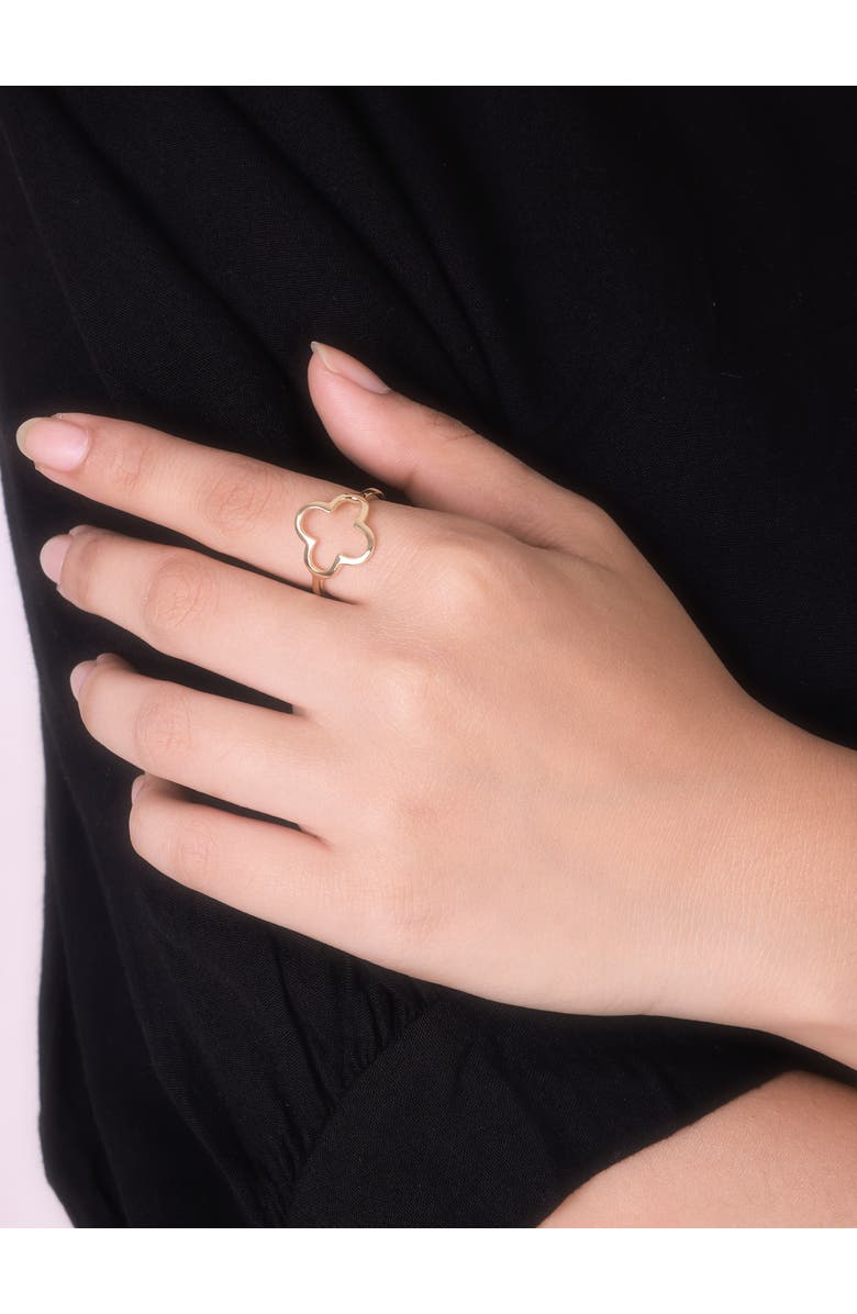 DEVATA Clover Ring in 14K Gold, Alternate, color, Yellow Gold