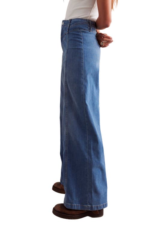 Free People Libre Wide Leg Jeans In Goodie Goodie In Blue