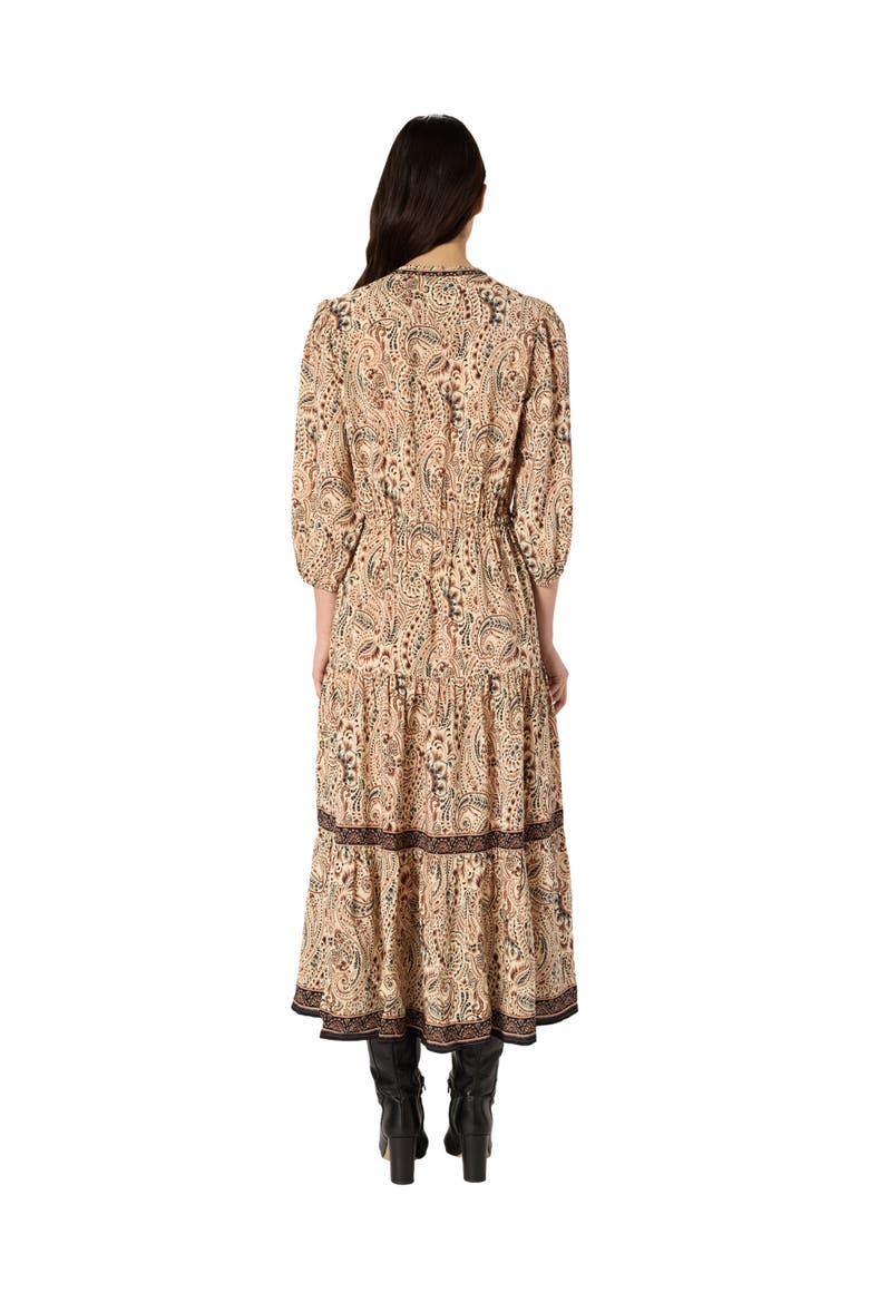 Lyna Flowing Midi Dress, Alternate, color, Natural