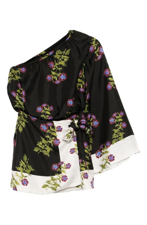 One Shoulder Mini Silk Dress