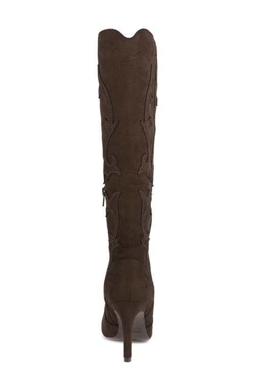 Mia Lilibette Knee High Western Boot In Brown