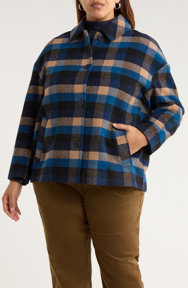 Seasalt Cornwall Beamwind Check Cocoon Coat, Alternate, color, 