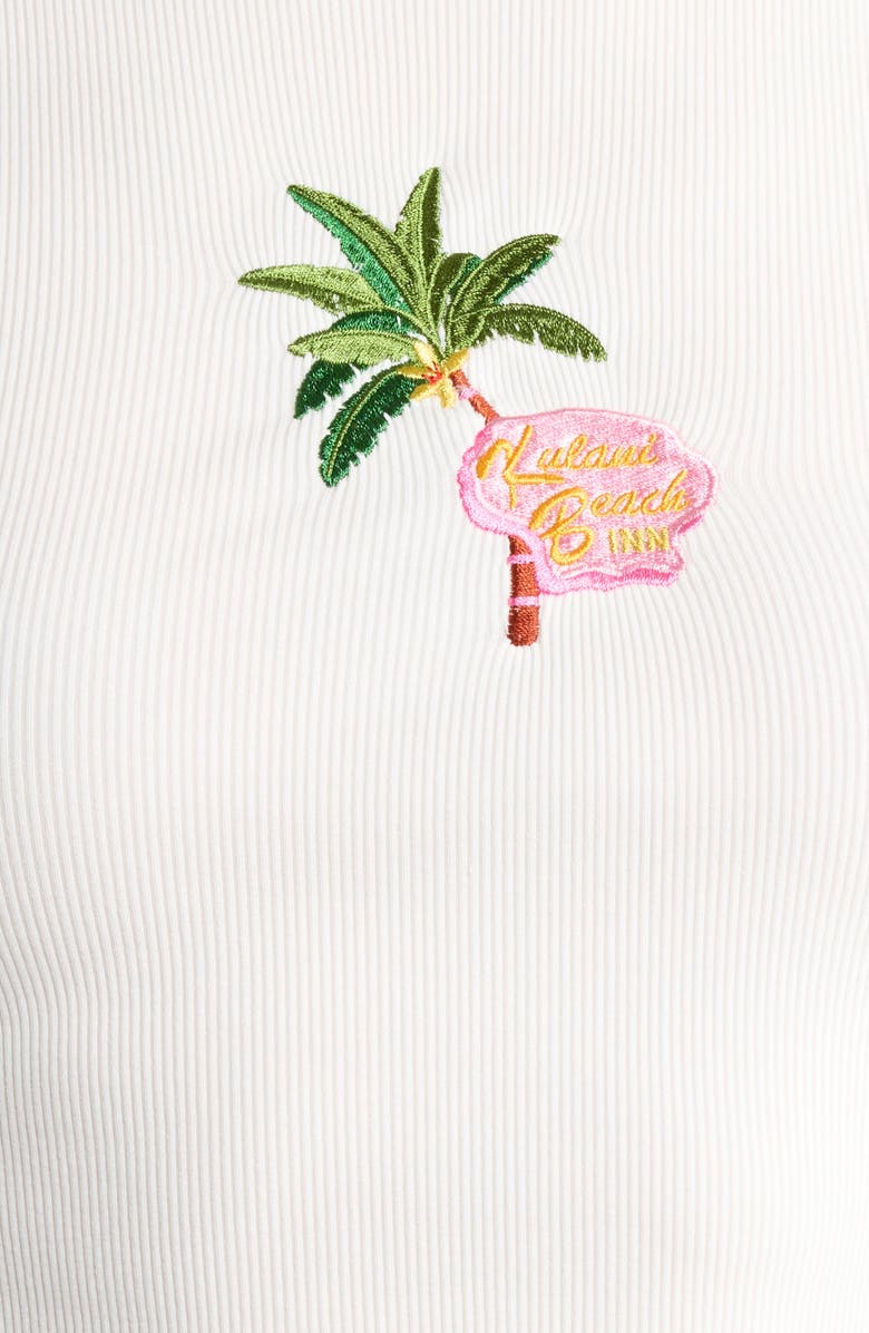 Kulani Kinis Embroidered Crop Cover-Up Tank Top, Alternate, color, White/ Island Rose